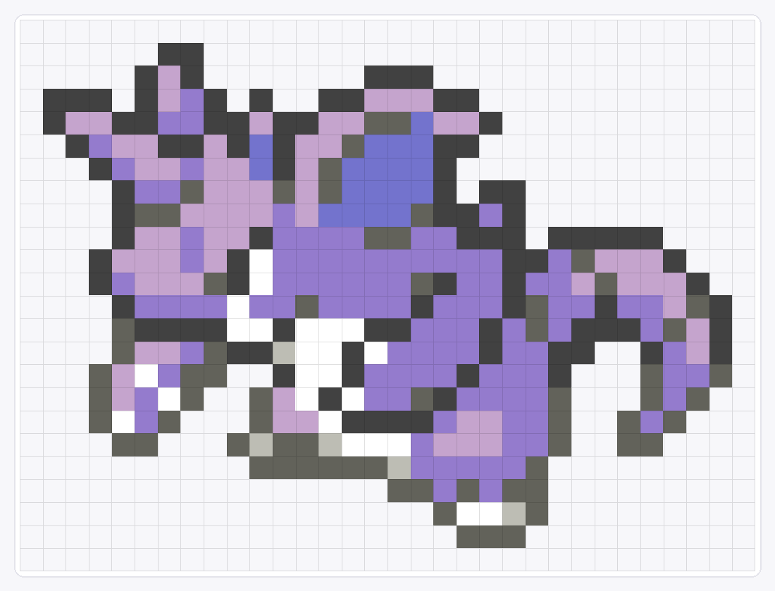 #034 Nidoking Icon — 24×32 loom bead pattern chart