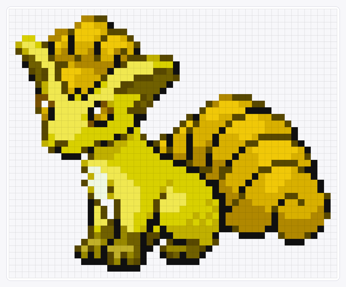 #037 Vulpix Shiny — 41×50 loom bead pattern chart