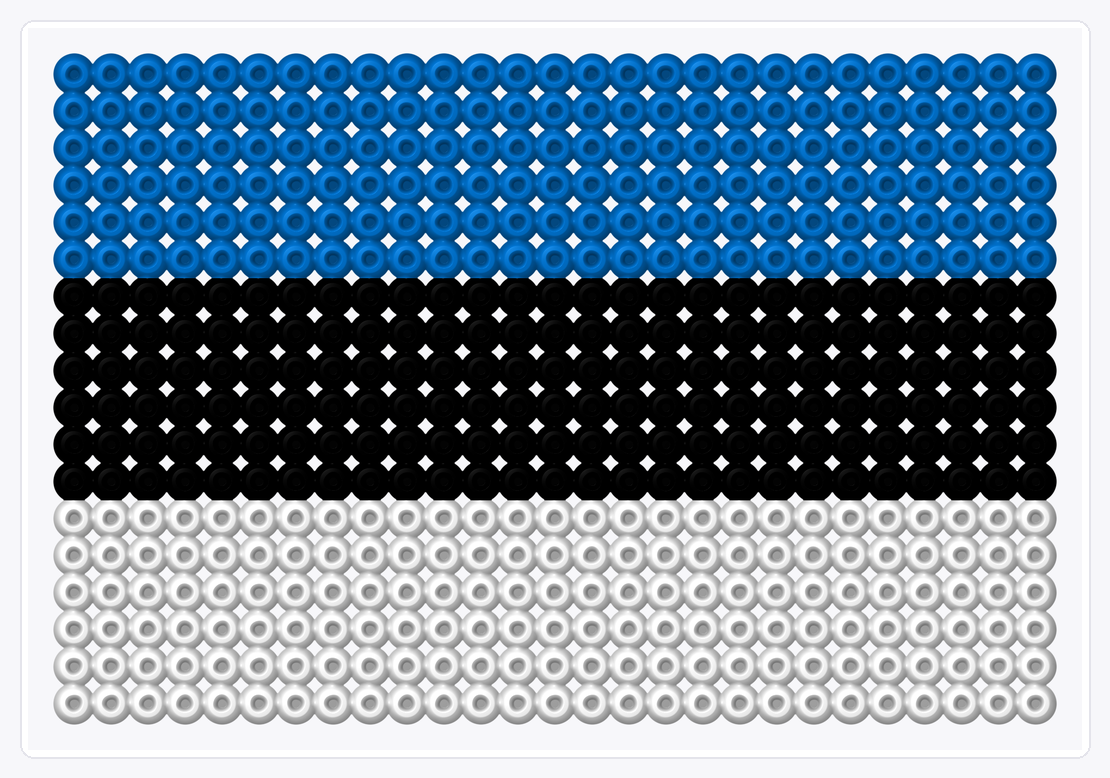 Estonia Flag — Perler Bead Pattern — 18×27 perler bead pattern chart