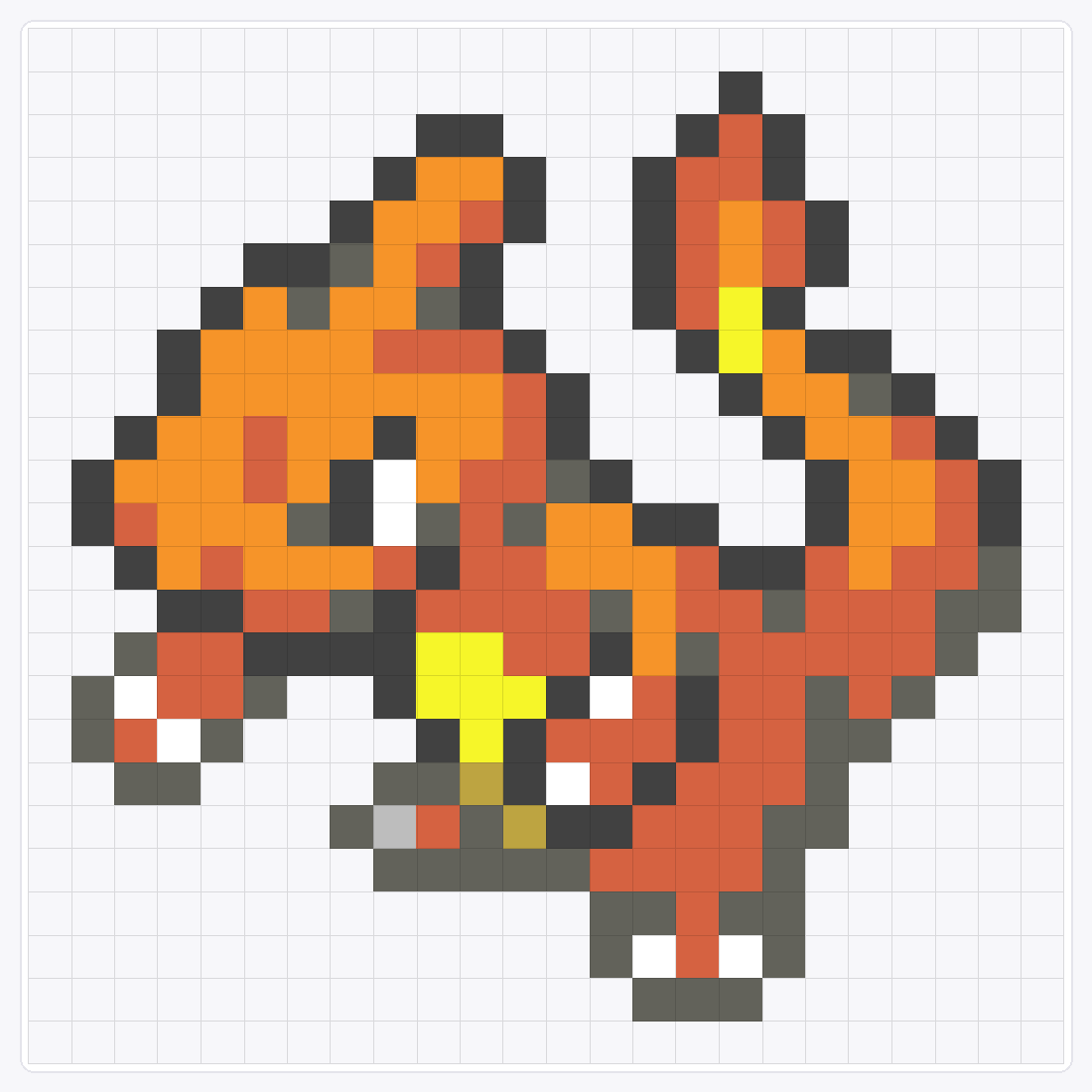 #005 Charmeleon Icon — 24×24 loom bead pattern chart