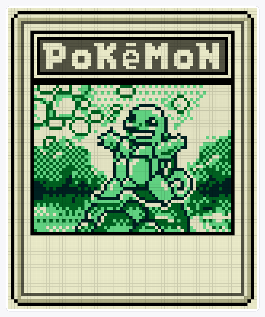 #007 Squirtle TCG — 94×78 loom bead pattern chart