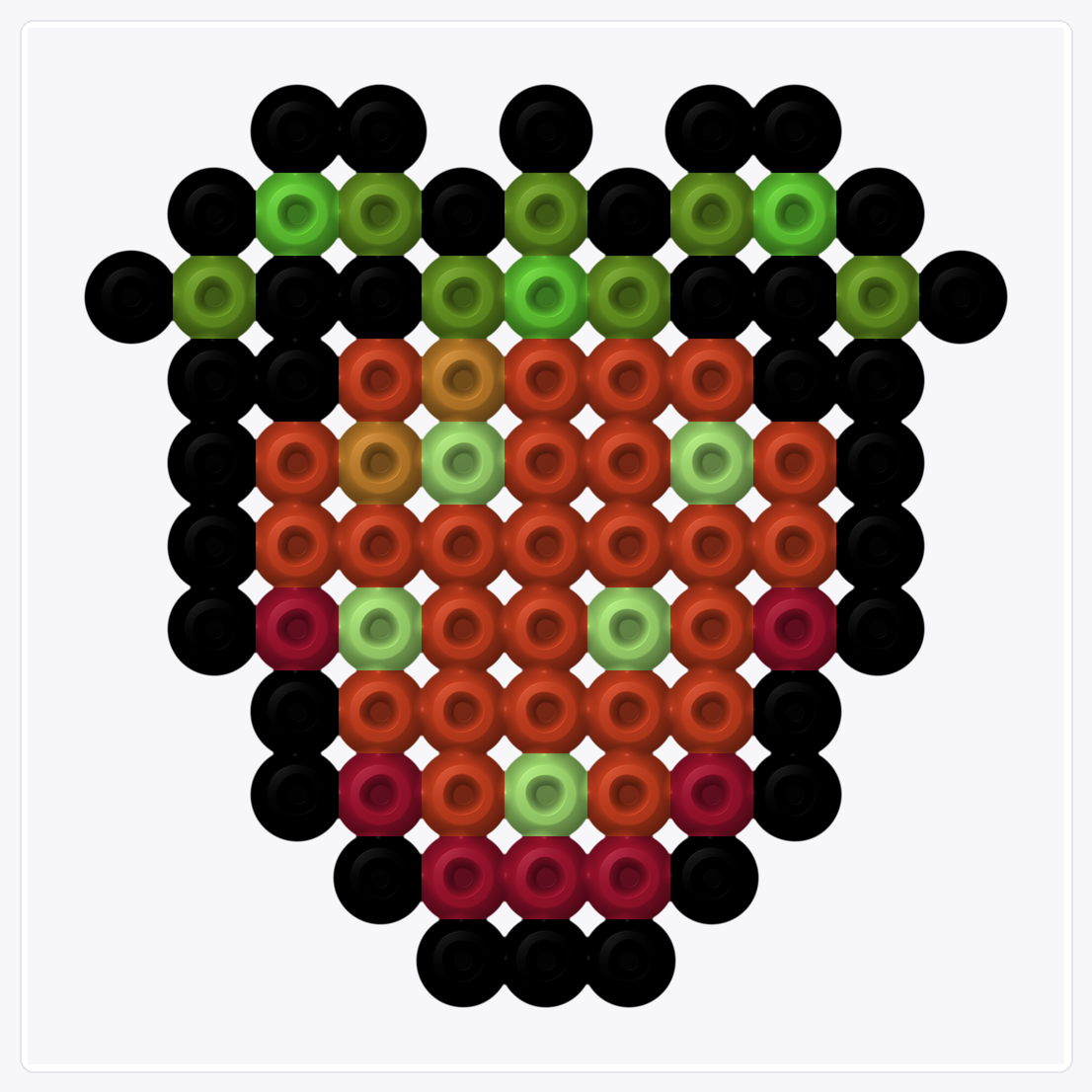 Mini Strawberry — Perler Bead Pattern — 11×11 perler bead pattern chart