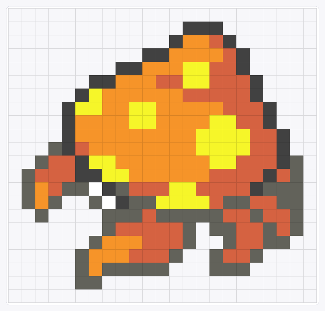#047 Parasect Icon — 22×23 loom bead pattern chart