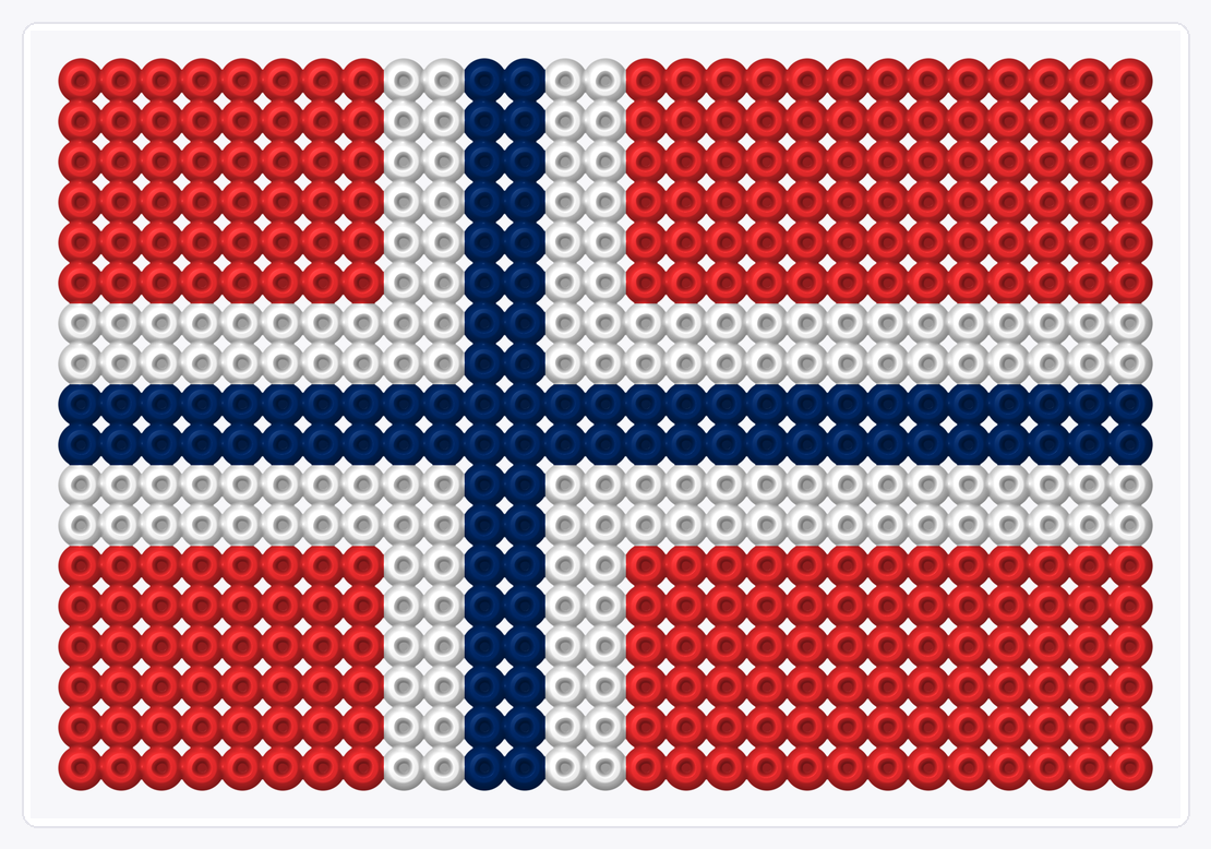 Norway Flag — Perler Bead Pattern — 18×27 perler bead pattern chart