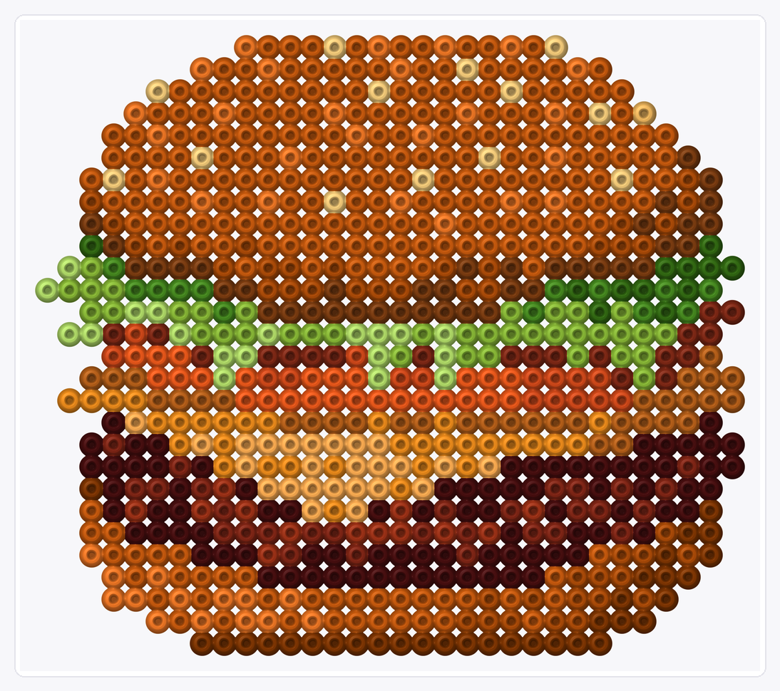 Big Burger — Perler Bead Pattern — 28×32 perler bead pattern chart