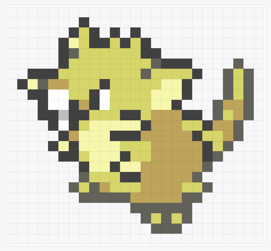 #020 Raticate Icon — 23×25 loom bead pattern chart