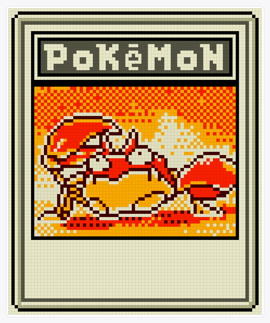#098 Krabby TCG — 94×78 loom bead pattern chart