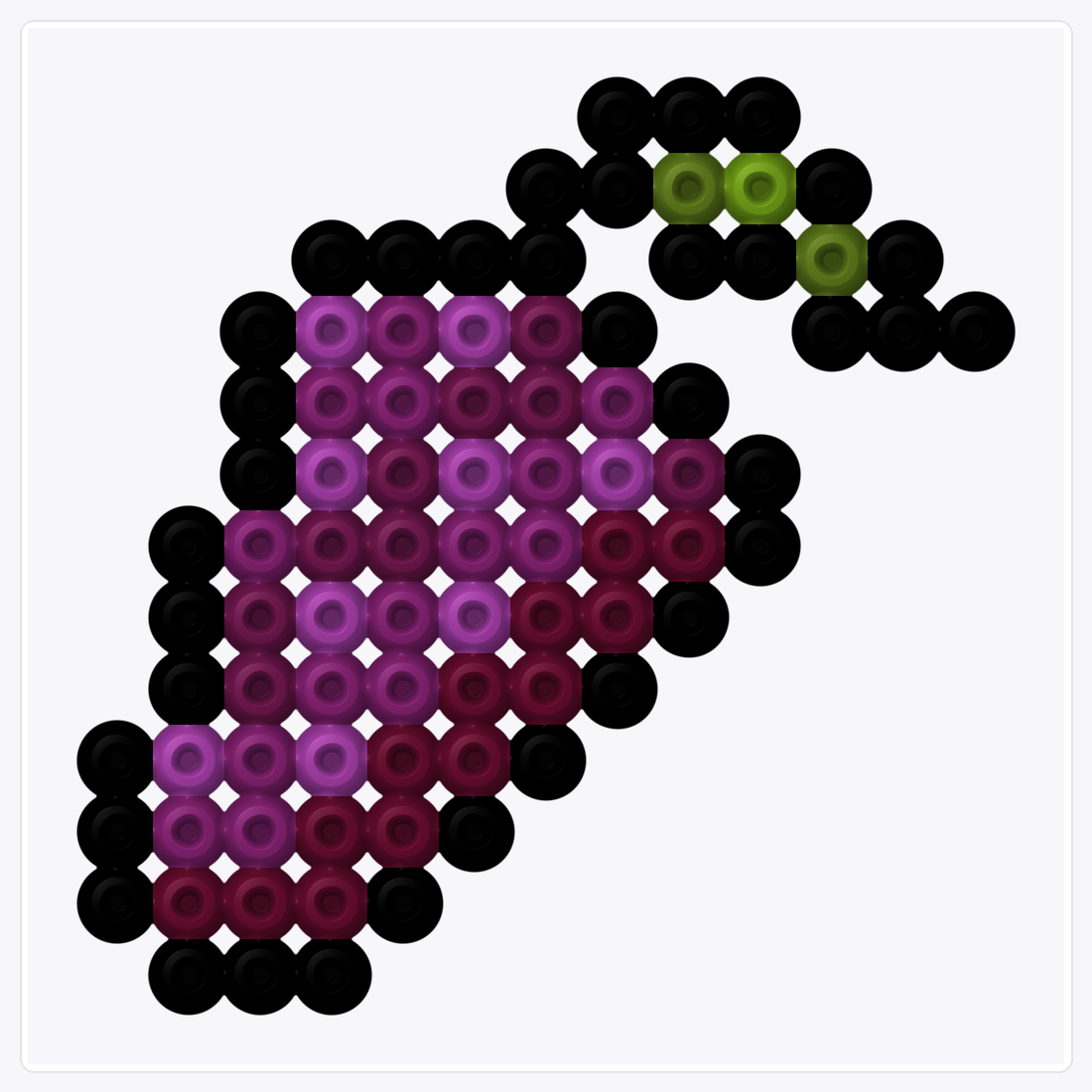 Purple Grapes — Perler Bead Pattern — 13×13 perler bead pattern chart