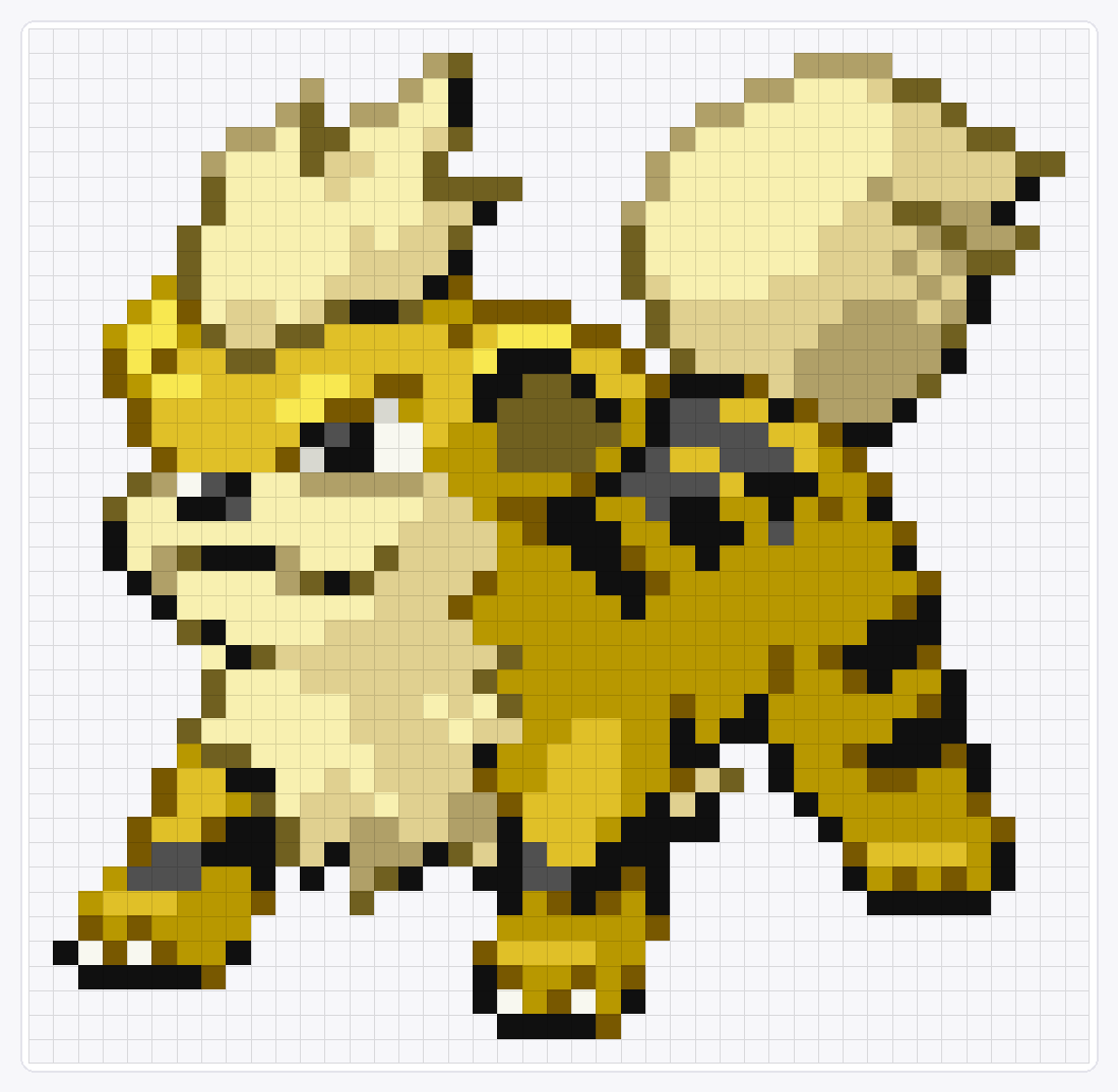 #058 Growlithe Shiny — 42×43 loom bead pattern chart
