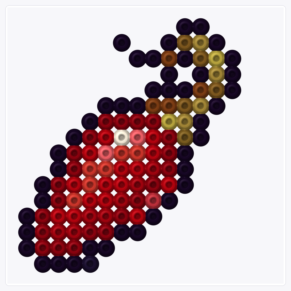 Red Pepper — Perler Bead Pattern — 16×16 perler bead pattern chart