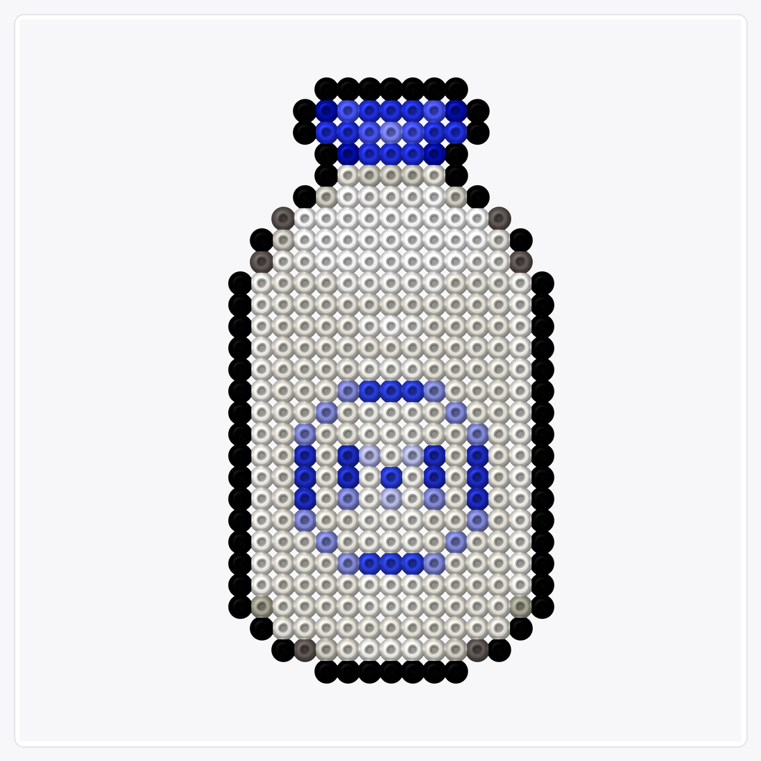 Milk Bottle — Perler Bead Pattern — 32×32 perler bead pattern chart