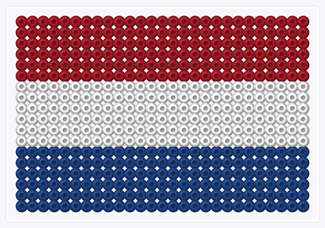 Netherlands Flag — Perler Bead Pattern — 18×27 perler bead pattern chart