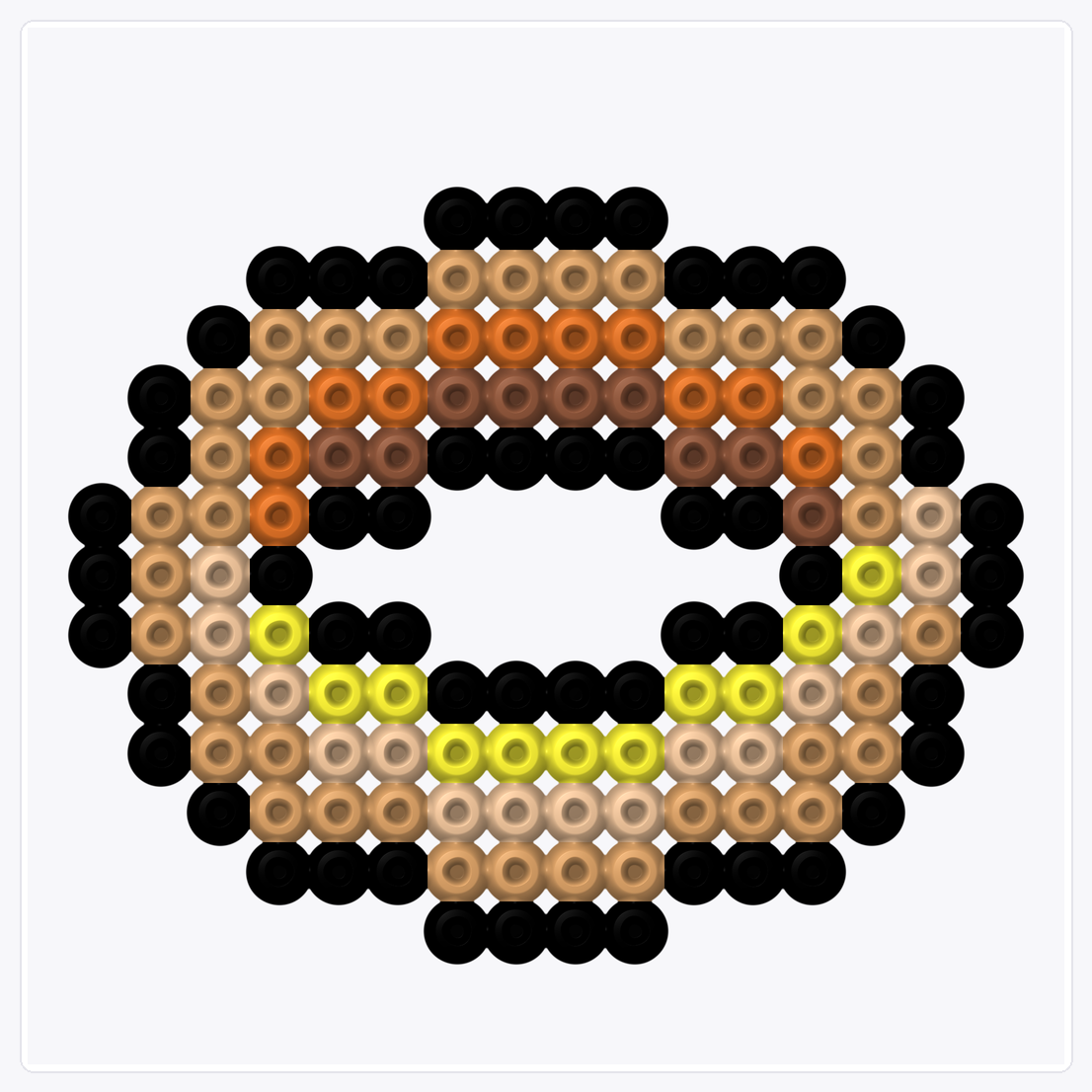 Gold Ring — Perler Bead Pattern — 16×16 perler bead pattern chart