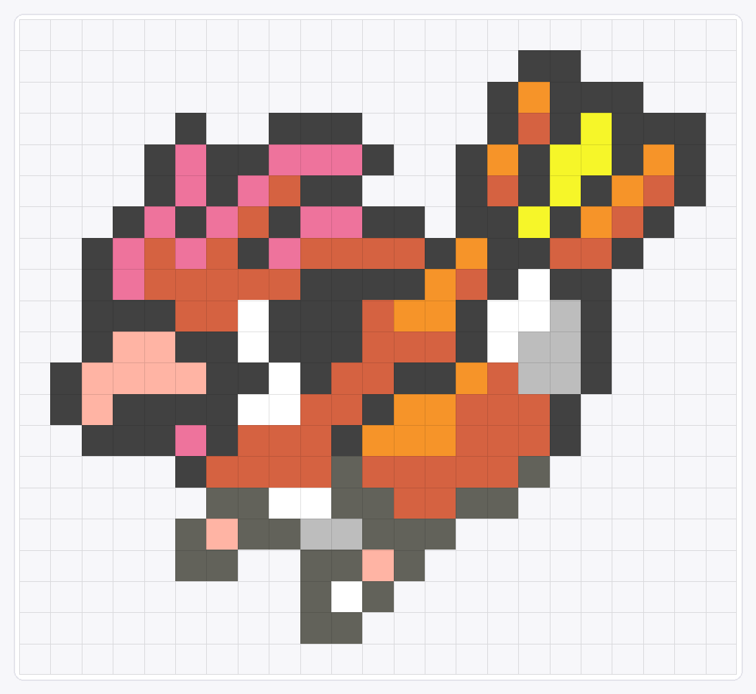 #017 Pidgeotto Icon — 21×23 loom bead pattern chart
