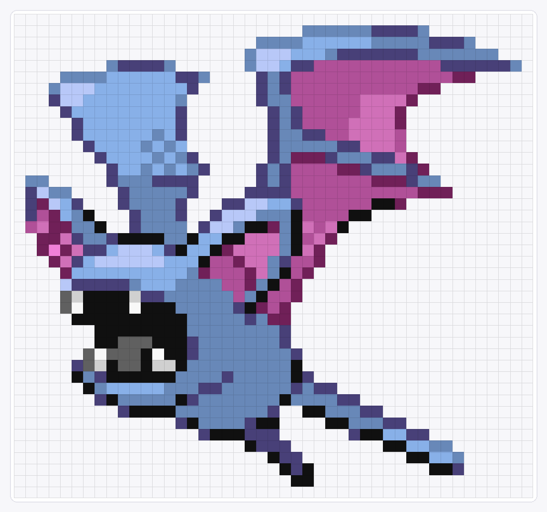 #041 Zubat — 42×45 loom bead pattern chart