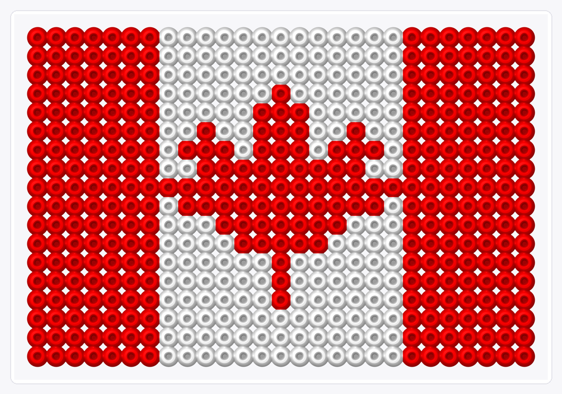 Canada Flag — Perler Bead Pattern — 18×27 perler bead pattern chart