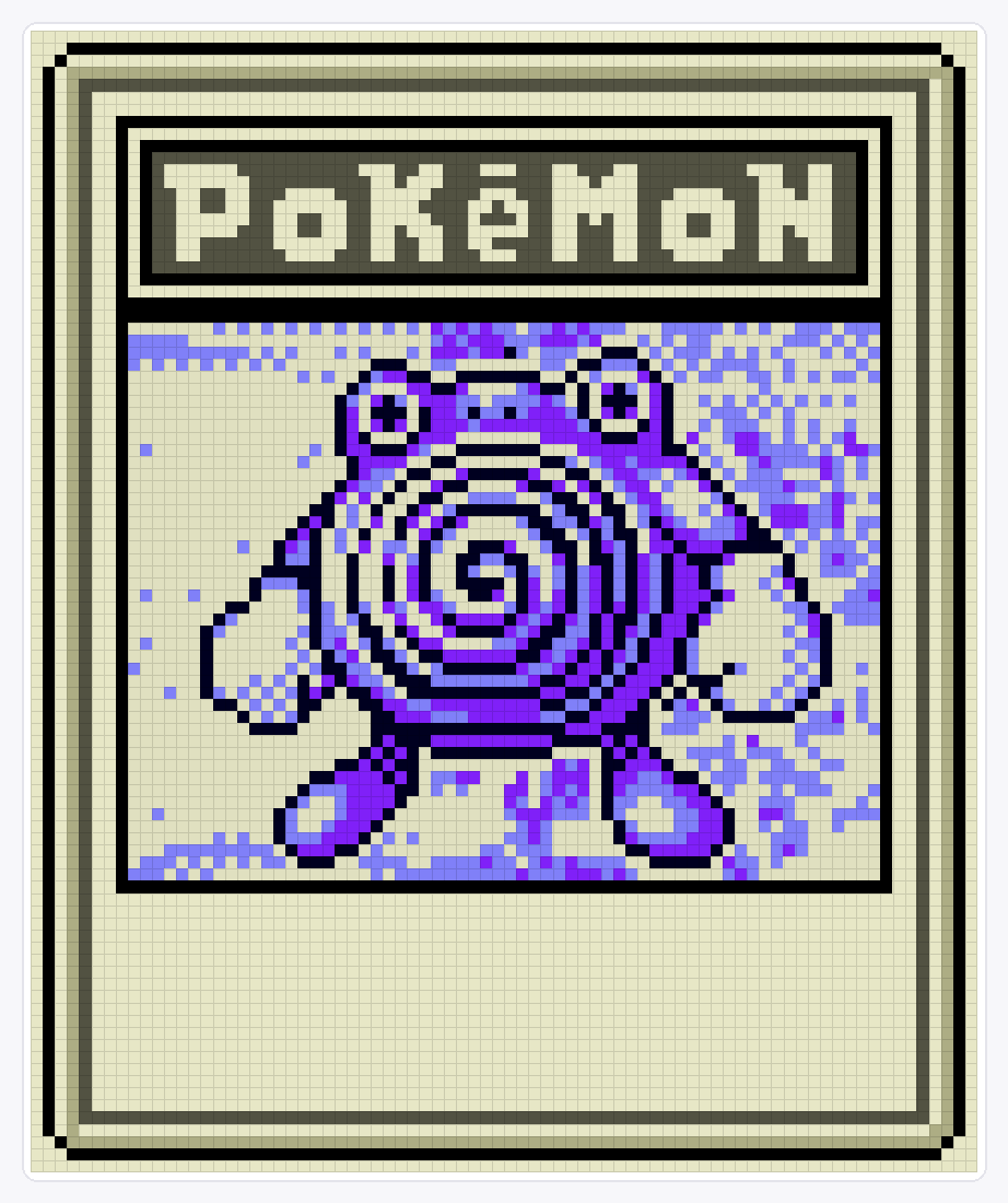 #061 Poliwhirl TCG — 94×78 loom bead pattern chart