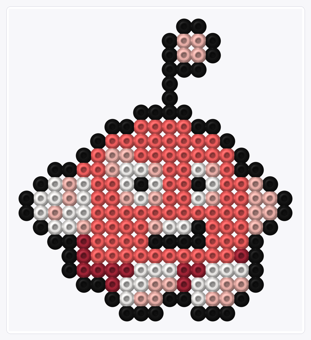 Happy Pink Blob — Perler Bead Pattern — 21×19 perler bead pattern chart