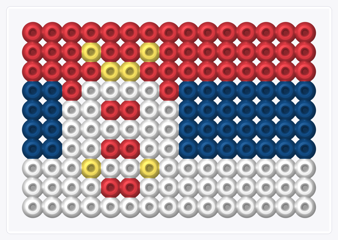 Serbia Mini Flag — Perler Bead Pattern — 10×15 perler bead pattern chart