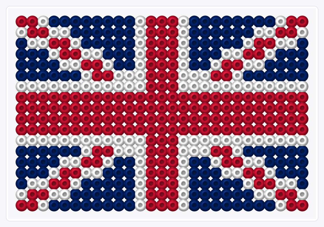 UK Flag — Perler Bead Pattern — 18×27 perler bead pattern chart