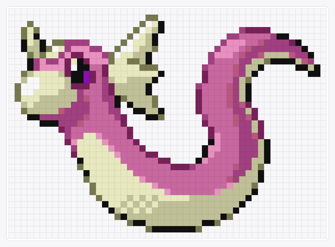 #147 Dratini Shiny — 37×51 loom bead pattern chart