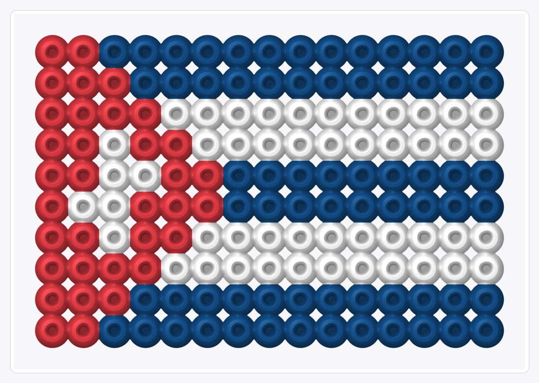 Cuba Mini Flag — Perler Bead Pattern — 10×15 perler bead pattern chart