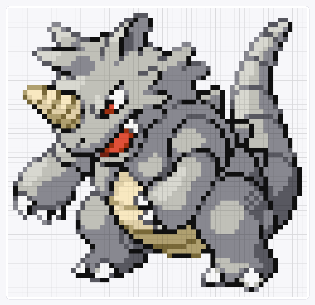 #112 Rhydon — 60×62 loom bead pattern chart