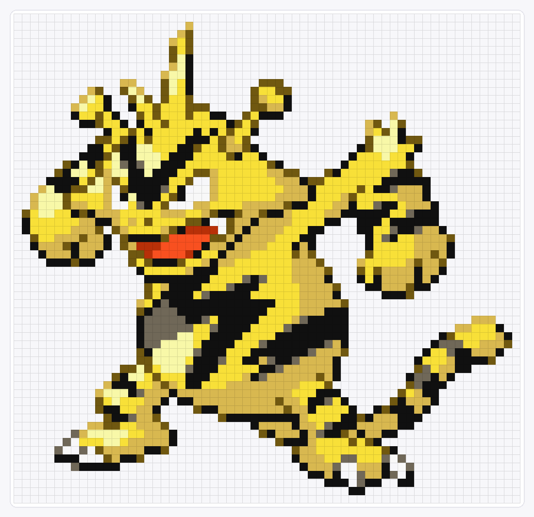 #125 Electabuzz — 60×62 loom bead pattern chart