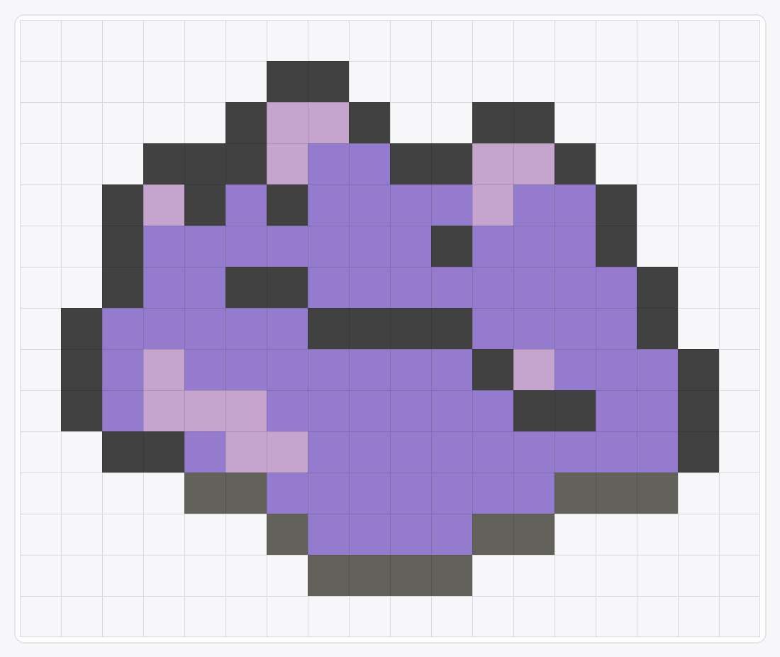 #132 Ditto Icon — 15×18 loom bead pattern chart