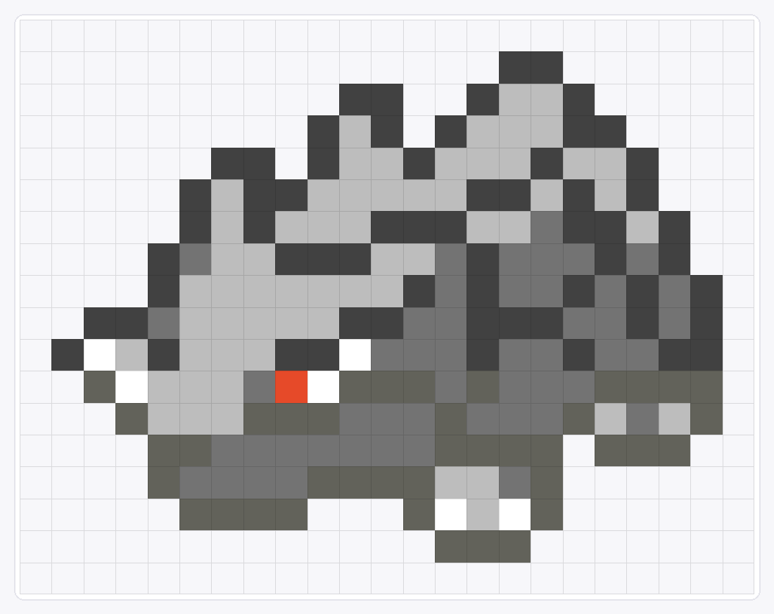 #111 Rhyhorn Icon — 18×23 loom bead pattern chart