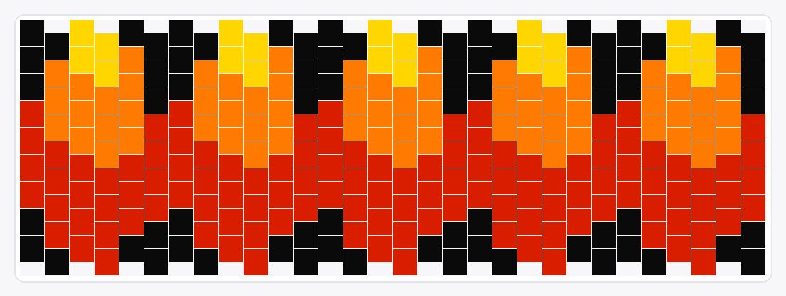 Flame Band — Kandi Cuff Pattern — 9×30 peyote bead pattern chart