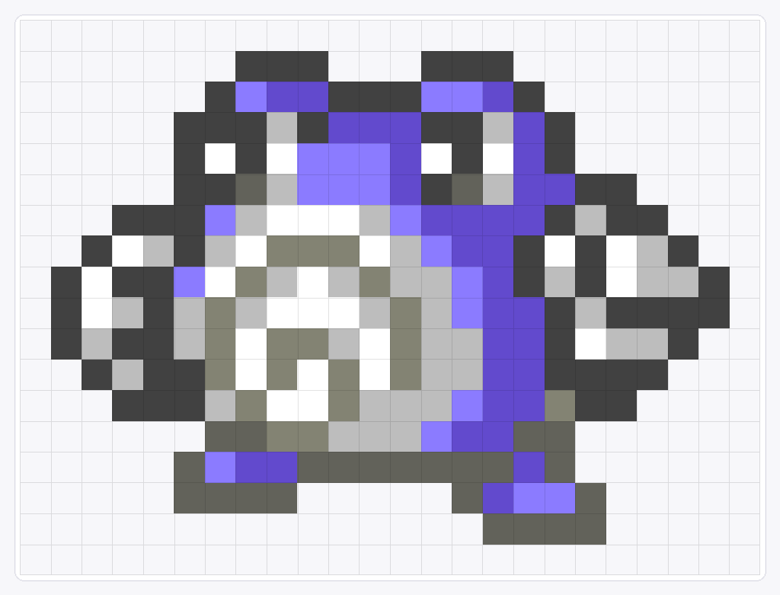 #061 Poliwhirl Icon — 18×24 loom bead pattern chart