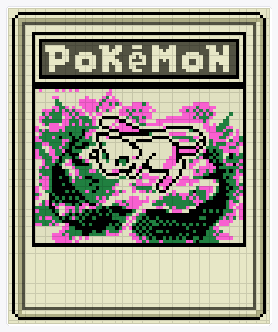 #151 Mew TCG — 94×78 loom bead pattern chart