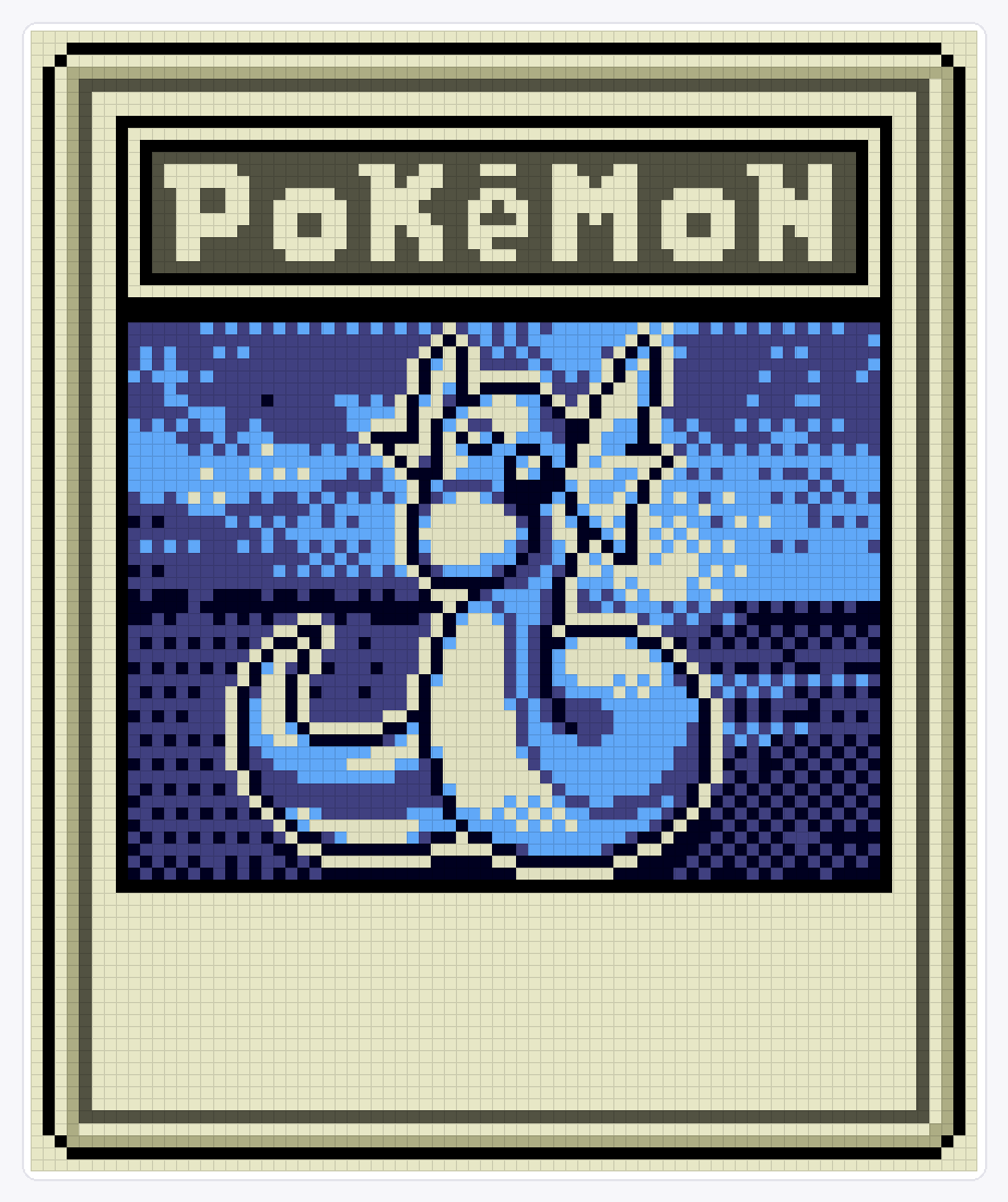 #147 Dratini TCG — 94×78 loom bead pattern chart