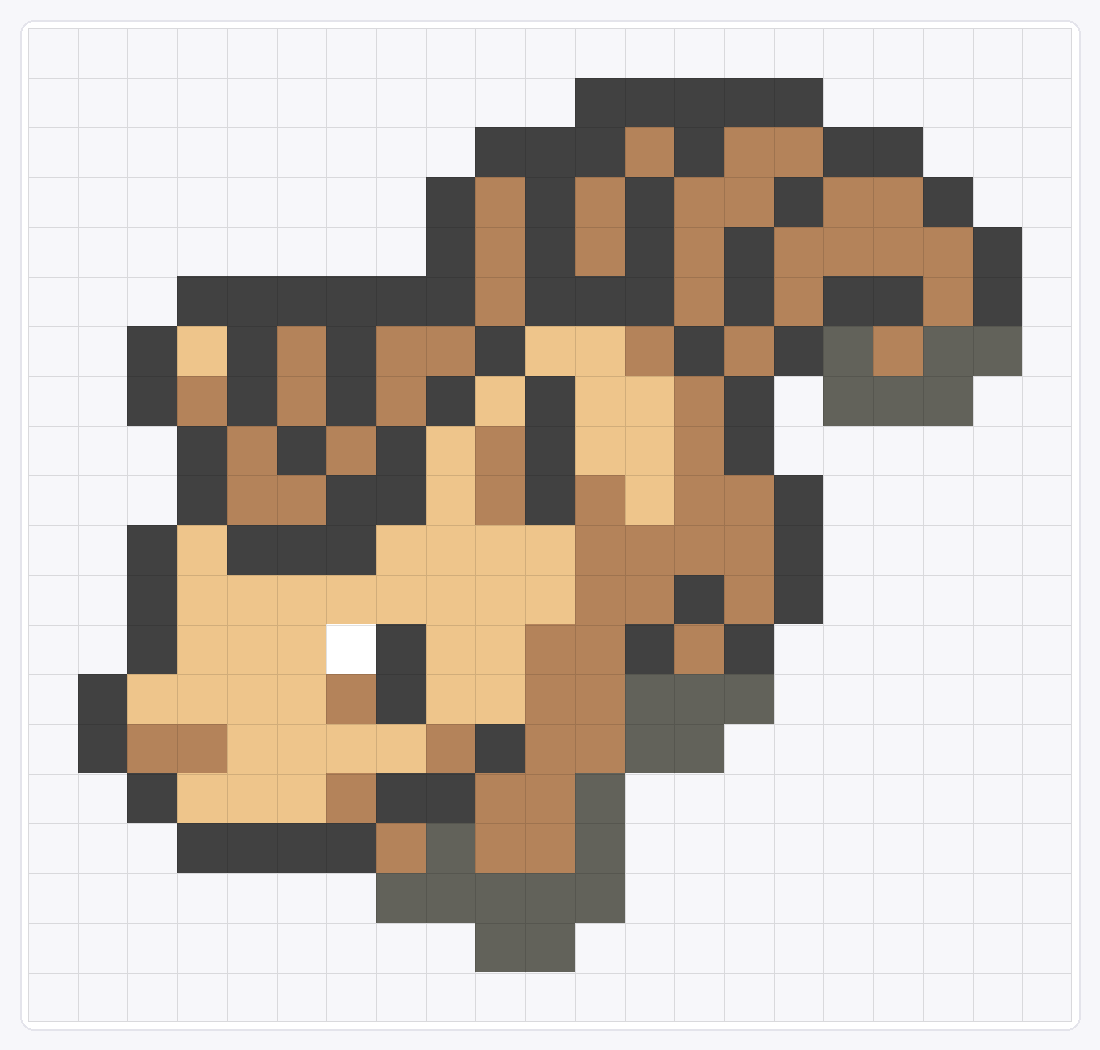 #037 Vulpix Icon — 20×21 loom bead pattern chart