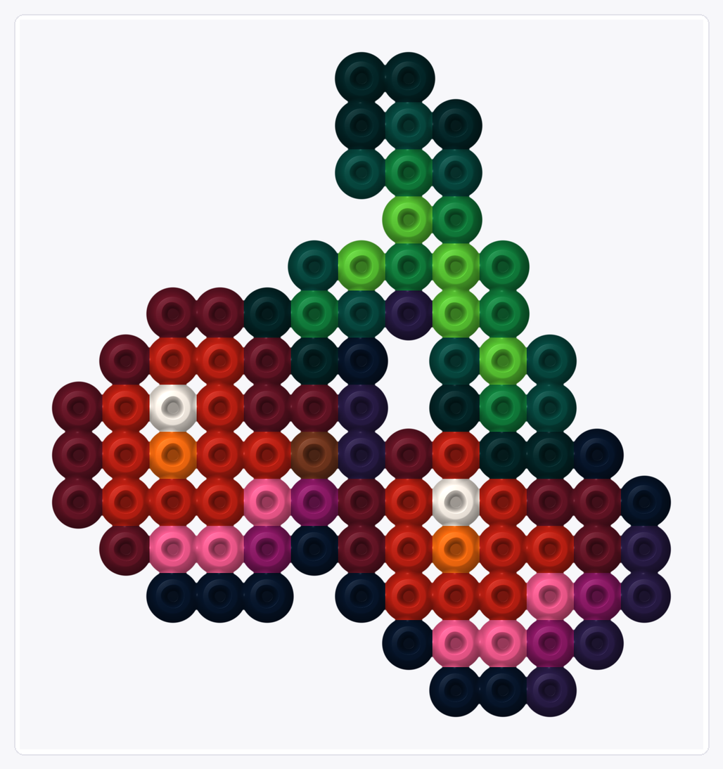 Cherries — Perler Bead Pattern — 14×13 perler bead pattern chart
