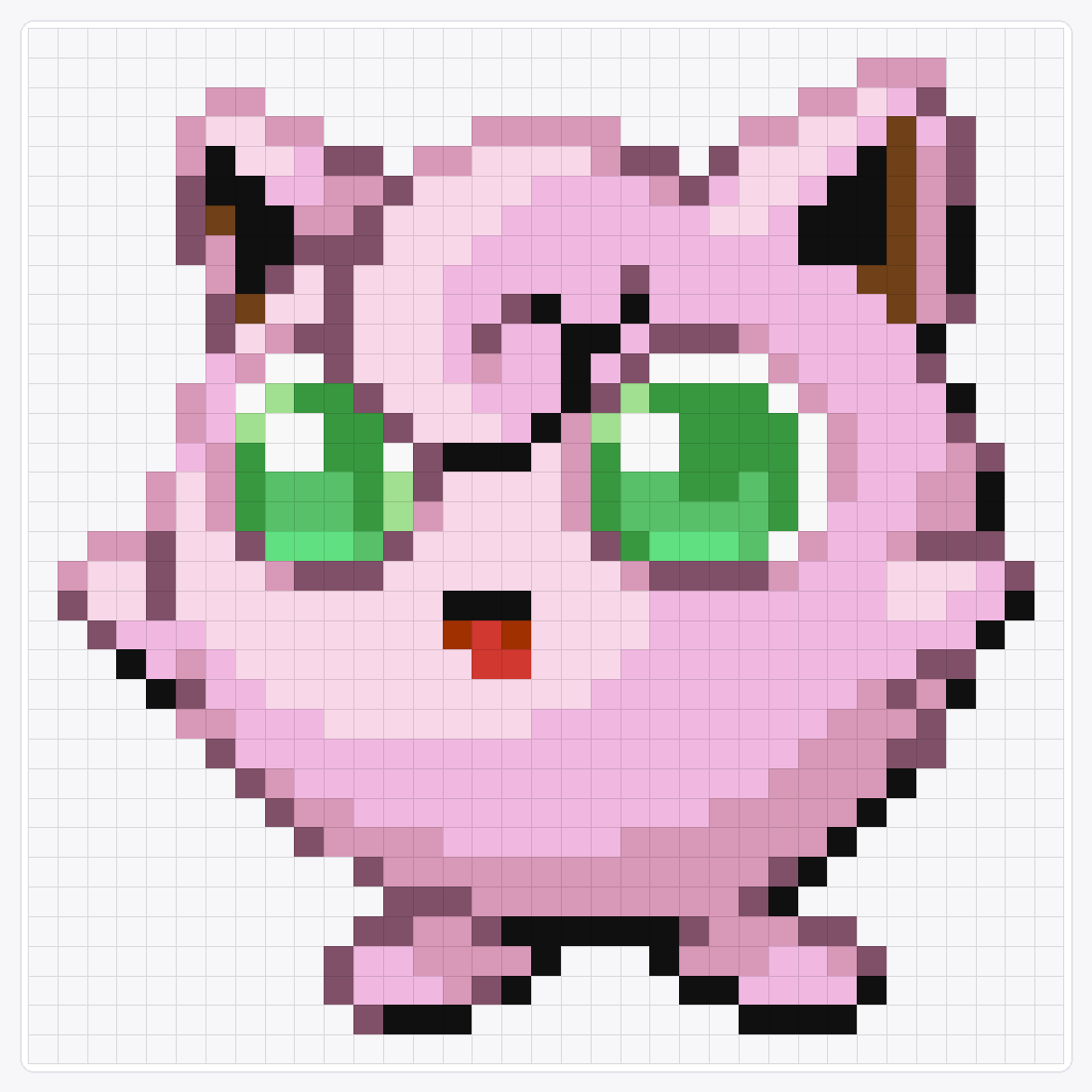 #039 Jigglypuff Shiny — 35×35 loom bead pattern chart