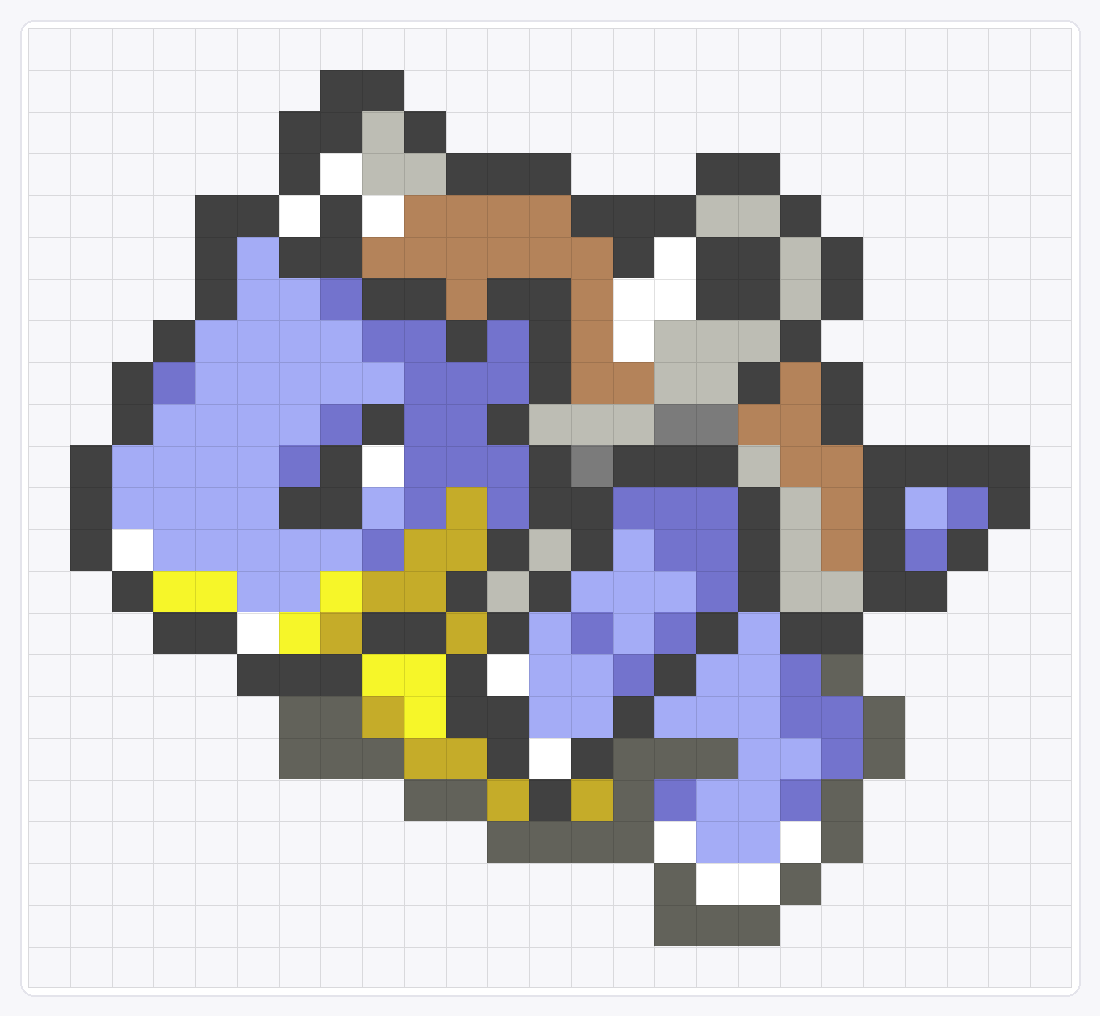 #009 Blastoise Icon — 23×25 loom bead pattern chart