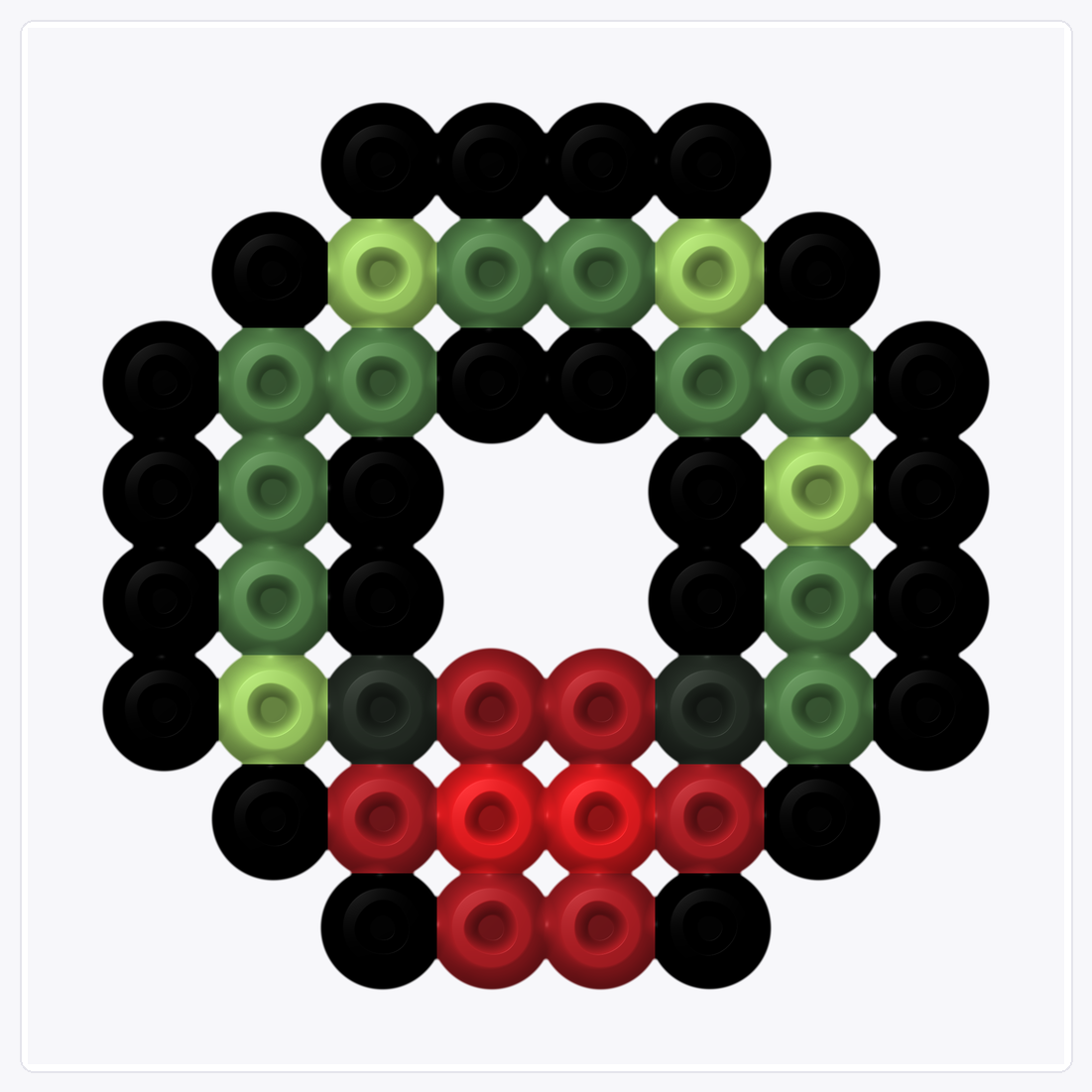 Wreath — Perler Bead Pattern — 8×8 perler bead pattern chart