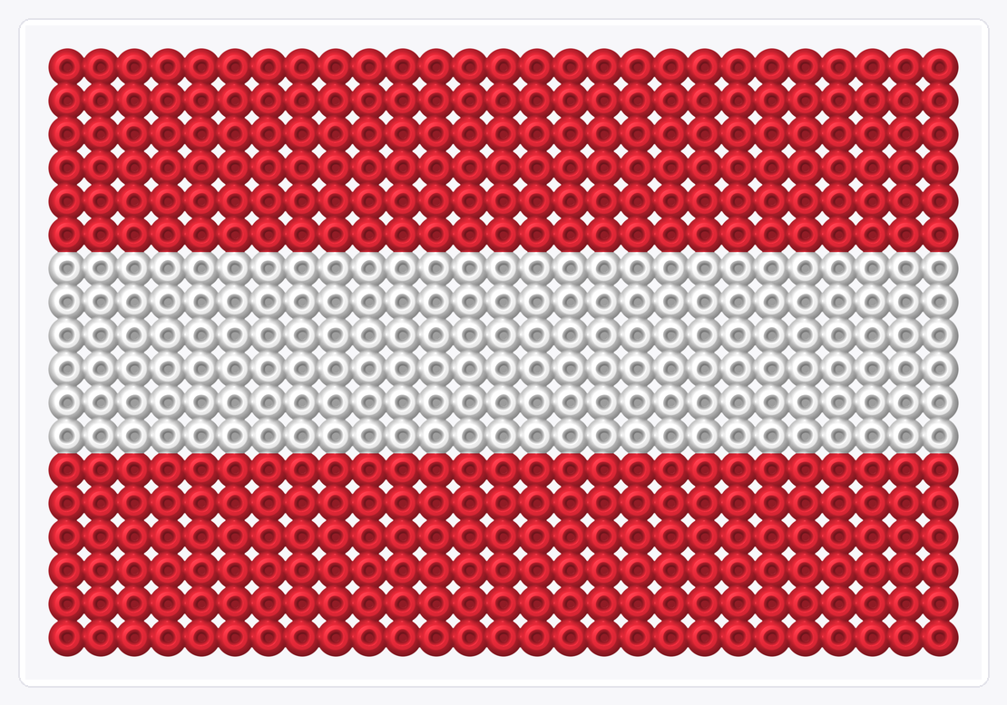Austria Flag — Perler Bead Pattern — 18×27 perler bead pattern chart