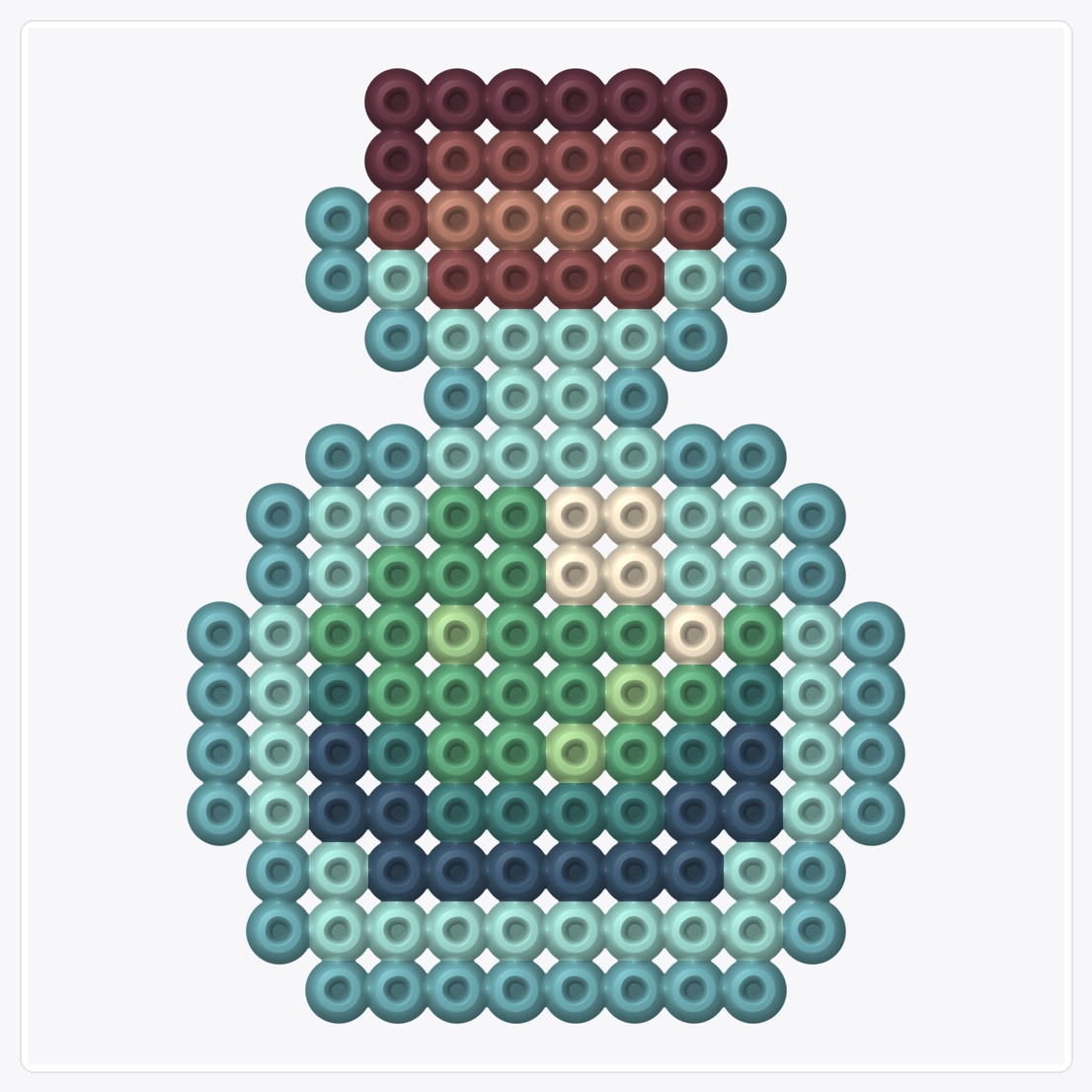 Green Potion — Perler Bead Pattern — 16×16 perler bead pattern chart