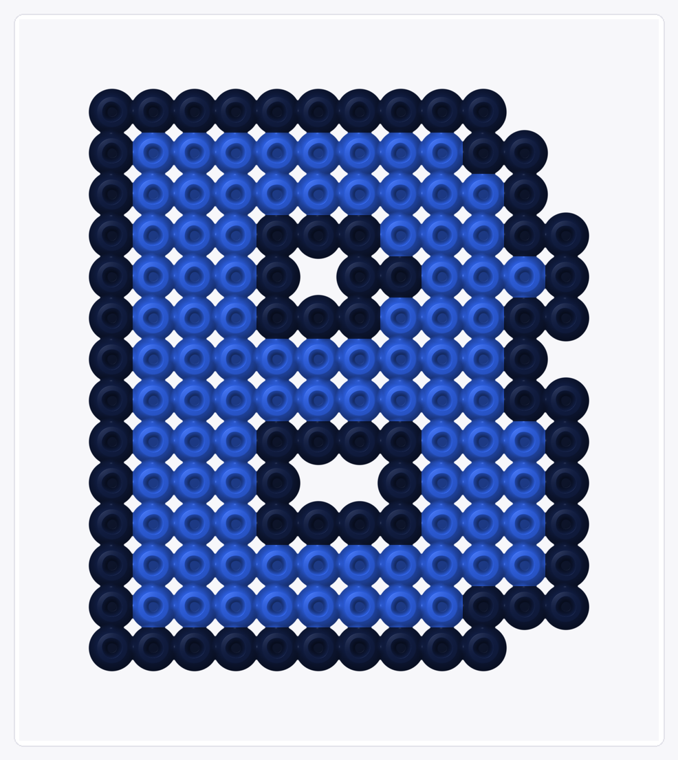 Letter B — Perler Bead Pattern — 16×14 perler bead pattern chart