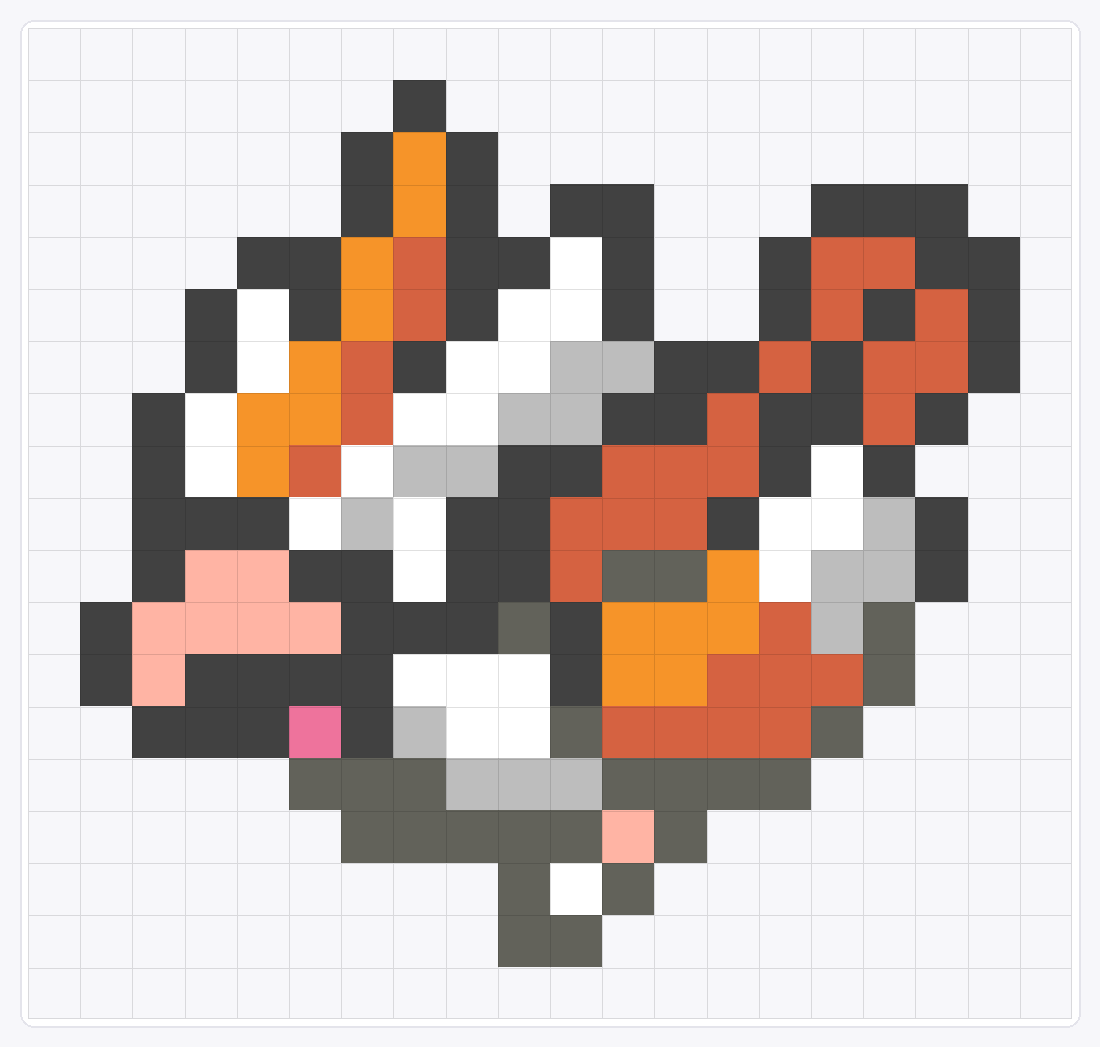 #016 Pidgey Icon — 19×20 loom bead pattern chart