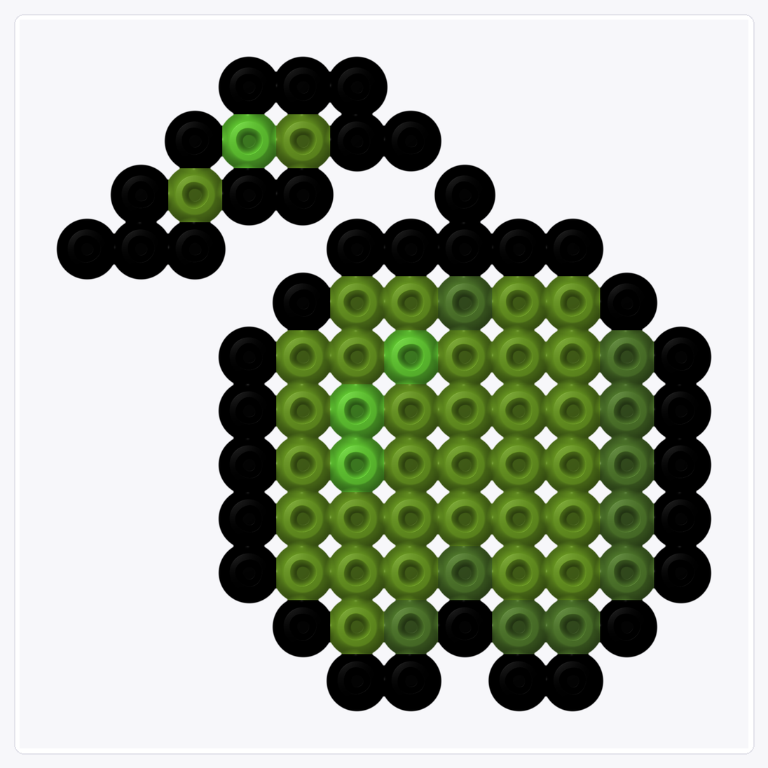 Green Bell Pepper — Perler Bead Pattern — 12×12 perler bead pattern chart