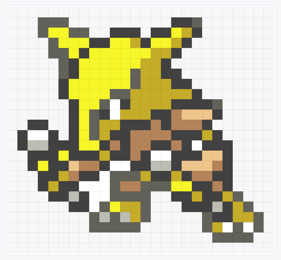 #065 Alakazam Icon — 24×26 loom bead pattern chart