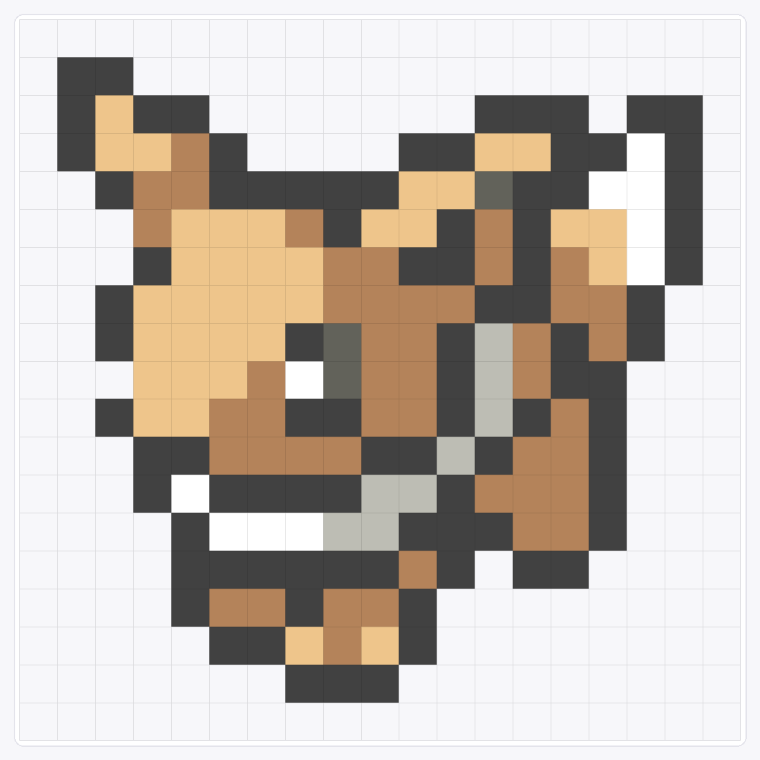 #133 Eevee Icon — 19×19 loom bead pattern chart