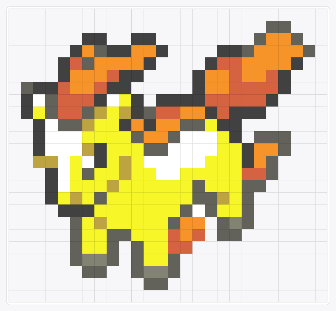 #077 Ponyta Icon — 24×26 loom bead pattern chart