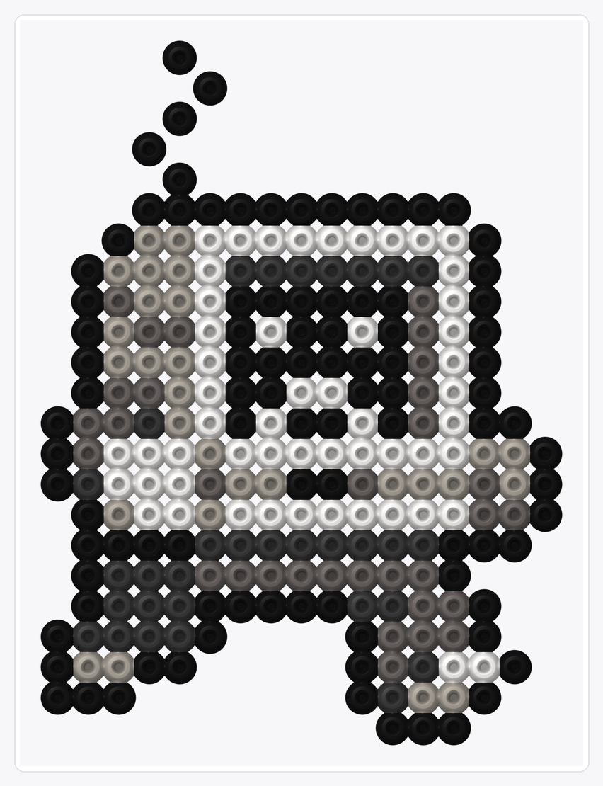 TV Robot 2 — Perler Bead Pattern — 23×17 perler bead pattern chart