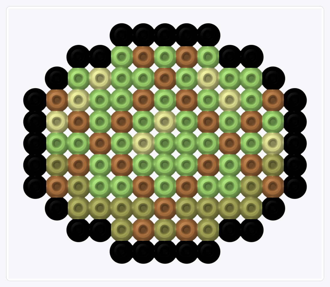 Cantaloupe Melon — Perler Bead Pattern — 11×13 perler bead pattern chart
