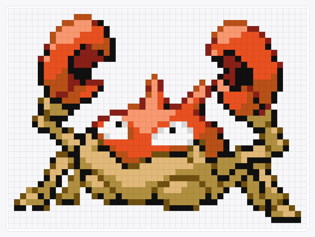 #098 Krabby — 37×50 loom bead pattern chart